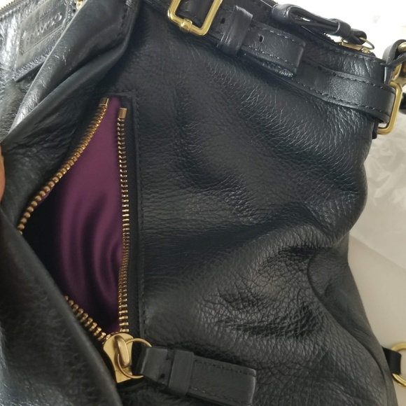 COACH Madison Lindsey Black Leather Satchel Crossbody Purse Handbag 18641 - Picture 7 of 12